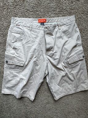 Merrell Men's Beige Cargo Shorts with Flap Pockets